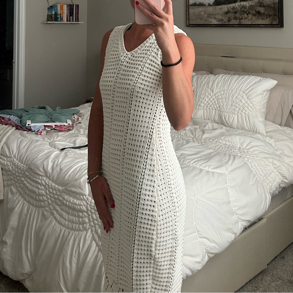 White Sleeveless Swim Coverup